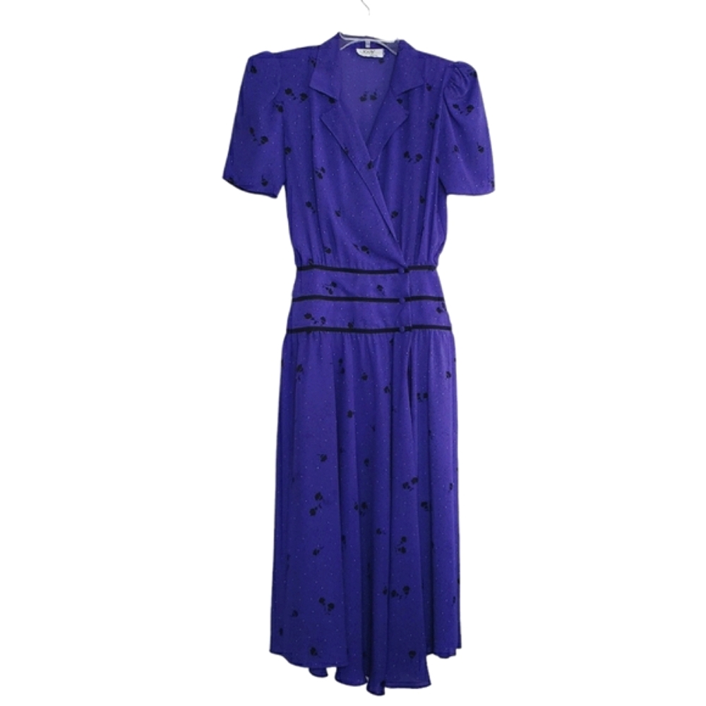 Vintage Jody of California Purple Floral Print Dress